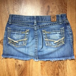 Bke Womens Mini Jean Skirt Madison Distress sz 27
